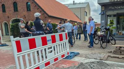 Baustelle vor der Leester Kulturscheune
